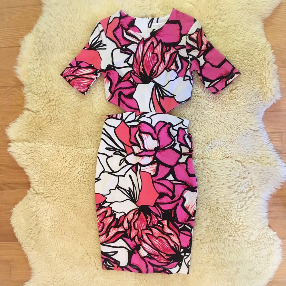 NWOT Bisou Bisou cutout midi dress Sz 6